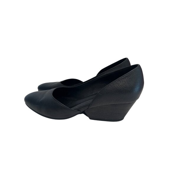 Eileen Fisher Lily Half D'Orsay Leather Black Pumps Women's Size 7.5 - Picture 4 of 13